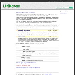 Thanks For Adding Your Web Site to Linkaroni.com Link Directory