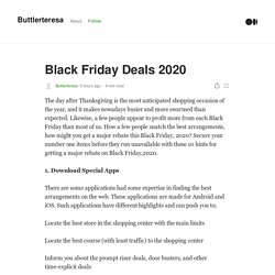 Black Friday Deals 2020. The day after Thanksgiving is the most…