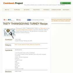 TASTY THANKSGIVING TURKEY recipe - from the The Gastro Health Family Cookbook Family Cookbook