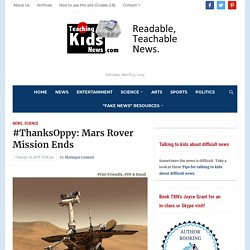 #ThanksOppy: Mars Rover Mission Ends - Teaching Kids News