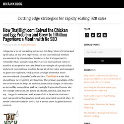 How ThatHigh.com Solved the Chicken and Egg Problem and Grew to 1 Million Pageviews a Month with No SEO