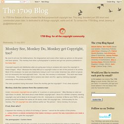 The 1709 Blog: Monkey See, Monkey Do, Monkey get Copyright, too?