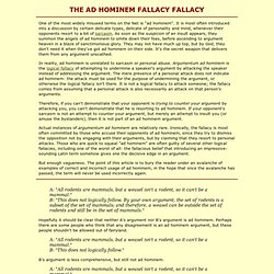 The Ad Hominem Fallacy Fallacy