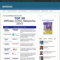 The Top 20 Affiliate Networks 2015