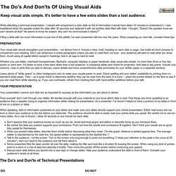 The Do's And Don'ts Of Using Visual Aids