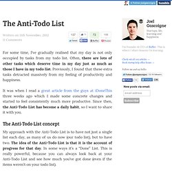The Anti-Todo List