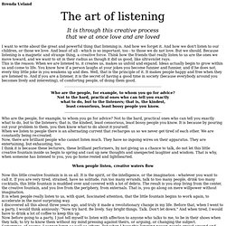 art of listening
