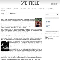 THE ART OF PITCHING - Syd Field