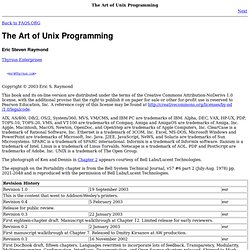 The art of Unix programming