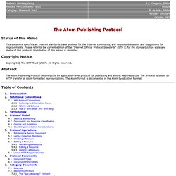 The Atom Publishing Protocol