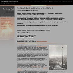 The Atomic Bomb and the End of World War II