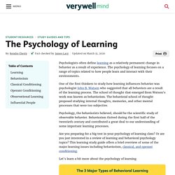 The Basics of the Psychology of Learning