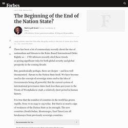 The Beginning of the End of the Nation State?