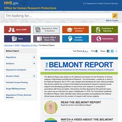 The Belmont Report