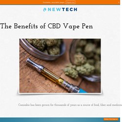 The Benefits of CBD Vape Pen