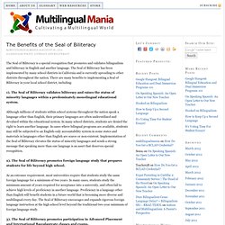 The Benefits of the Seal of Biliteracy