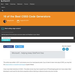 10 of the Best CSS3 Code Generators
