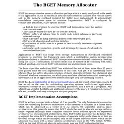 The BGET Memory Allocator