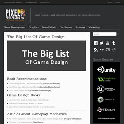 The Big List Of Game Design