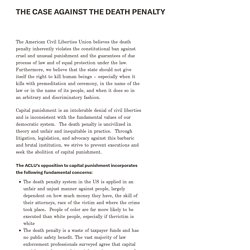 The Case Against the Death Penalty