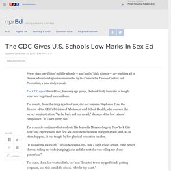 The CDC Gives U.S. Schools Low Marks In Sex Ed : NPR Ed