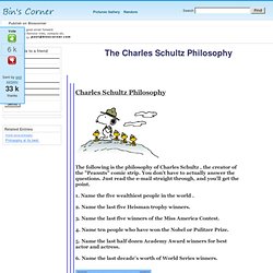 The Charles Schultz Philosophy