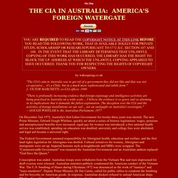 The CIA in Australia, by Wakeupmag.co.uk