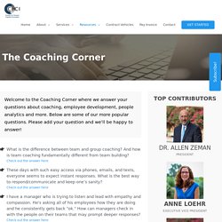 An Ideal Coaching Corner for Increasing Effectiveness of Leaders and Employees