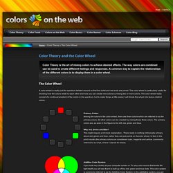 The Color Wheel and Color Theory - Colors on the Web