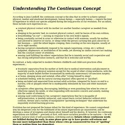The Continuum Concept - Defined