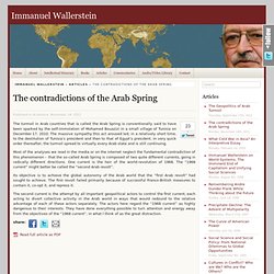 The contradictions of the Arab Spring
