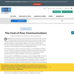 The Cost of Poor Communications