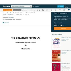The Creativity Formula