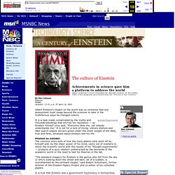 The culture of Einstein - - MSNBC.com
