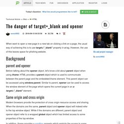 The danger of target=_blank and opener