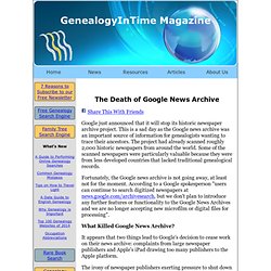 The Death of Google News Archive