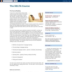 The DELTA Course: Pre-Course Reading