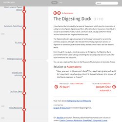 The Digesting Duck in automatons