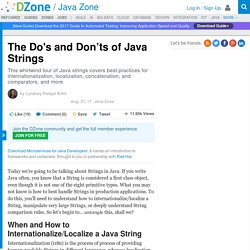 The Do's and Don’ts of Java Strings