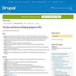 The Do's and Dont's of Getting Support in IRC