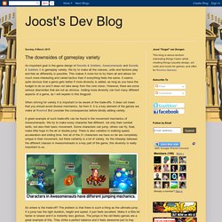 Joost's Dev Blog: The downsides of gameplay variety