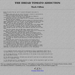 THE DREAD TOMATO ADDICTION