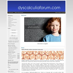 The Dyscalculia Forum - News
