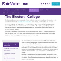 The Electoral College - Fairvote