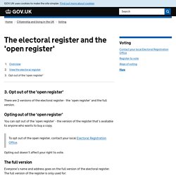 The electoral register and the 'open register'