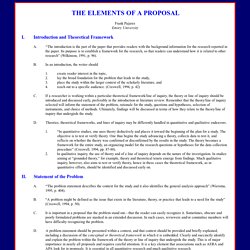 The Elements of a Proposal