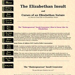 The Elizabethan Insult