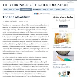 The End of Solitude - The Chronicle Review
