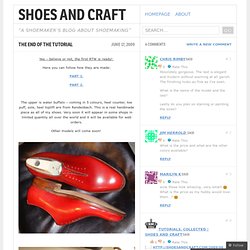 The End of the tutorial « Handmade Shoes