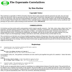 The Esperanto Correlatives